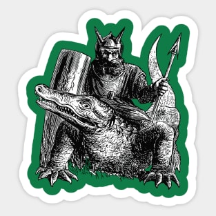 Demon Or Spirit Mounted On A Crocodile Dictionnaire Infernal Cut Out Sticker